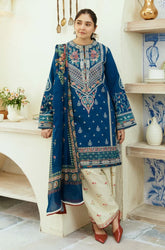 Zara Shahjahan - Winter 3PC Dhanak Embroidered Suit - SB0126